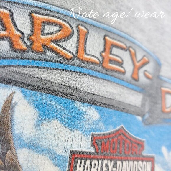 Harley Davidson Omaha Nebraska T-Shirt Long Sleeve Holstein's Distress Men's 2XL - Picture 9 of 13